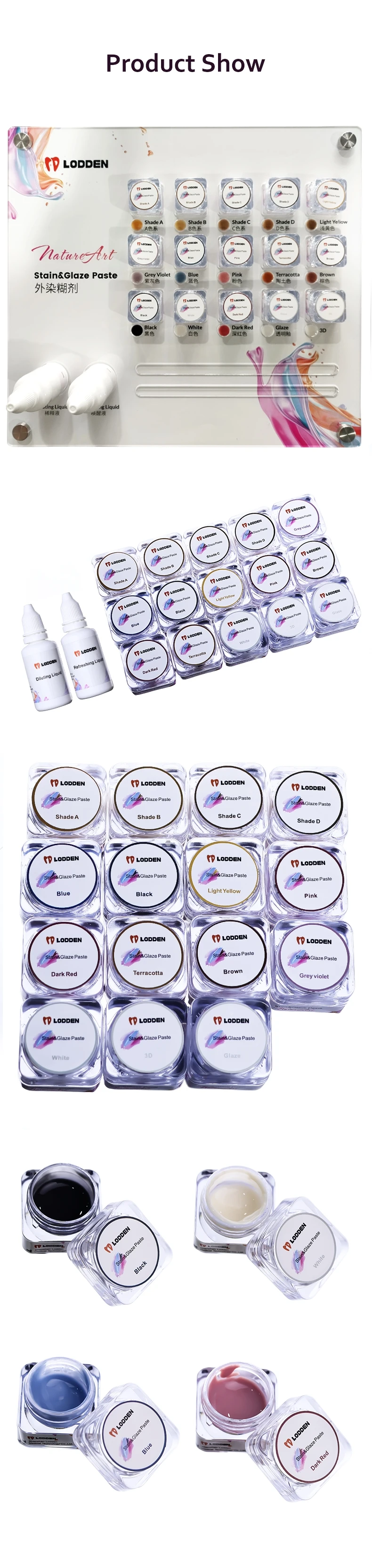 Dental Stain Glaze Paste Verdünnungsmittelflüssigkeit Erfrischende Flüssigkeit Flecken- und Verglasungspasten-Kits für Zirkonoxid Dental Lab Cad Cam Material – Detail 7
