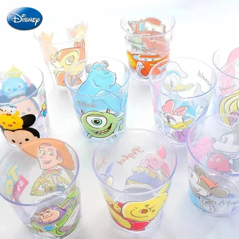 Фото Детская чашка серии Disney, Микки и Минни Маус, Детская кружка для питья водой и молока, ополаскиватель для полоскания рта, пух, Маккуин, цилиндрическая чашка с мультяшными зубами №2