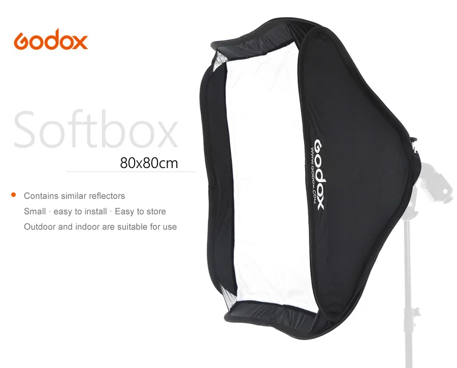 40cm 50cm 60cm 80cm Ajustable Speedlight Flash Softbox + S type Bracket Bowens M