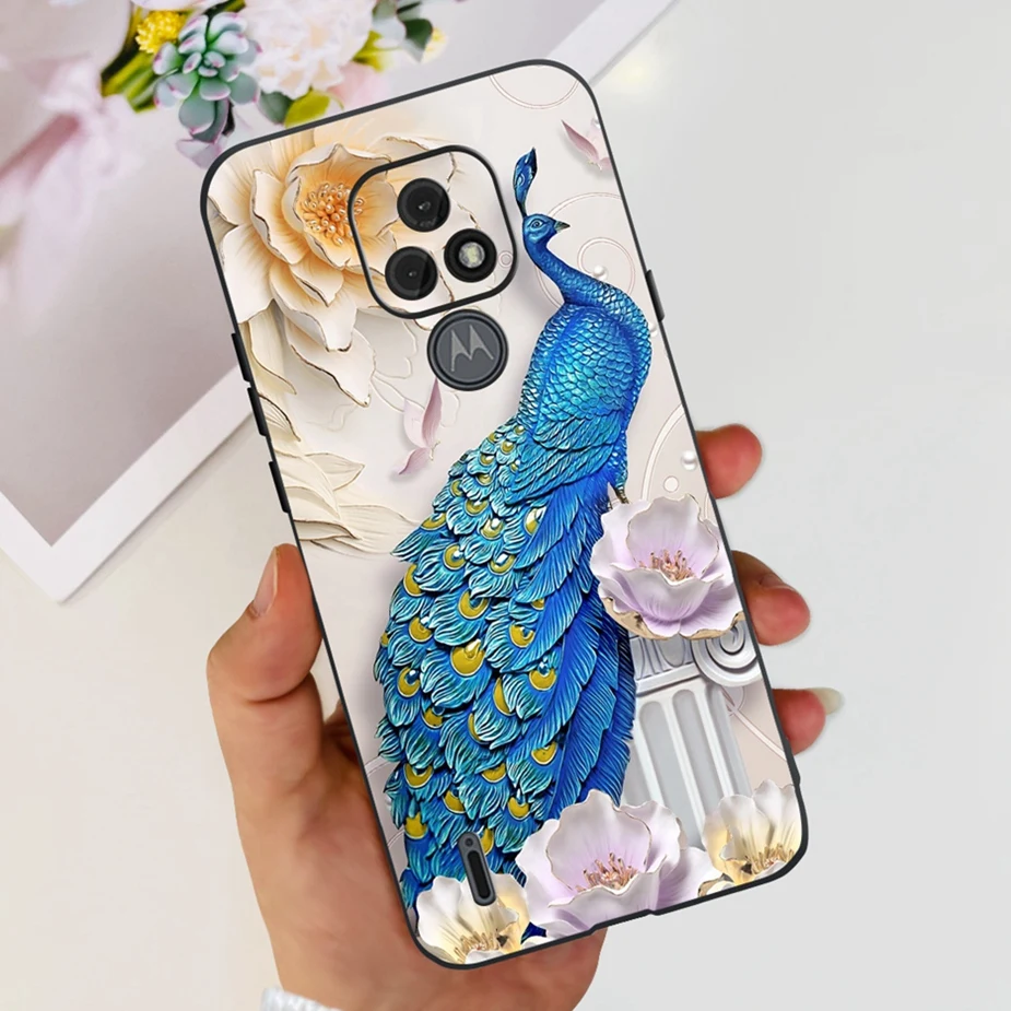 Stylish Painted Soft Silicone Phone Case for Motorola Moto E7 Series