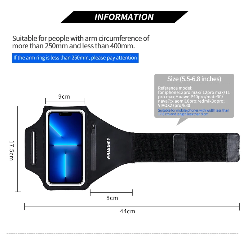 iphone 12 pro flip case Haissky 7.0 inch Running Sport Armbands For iPhone 13 12 11 Pro Max Zipper Arm Band Bag Case For AirPods Pro 3 Samsung S22 Ultra best iphone 12 pro case