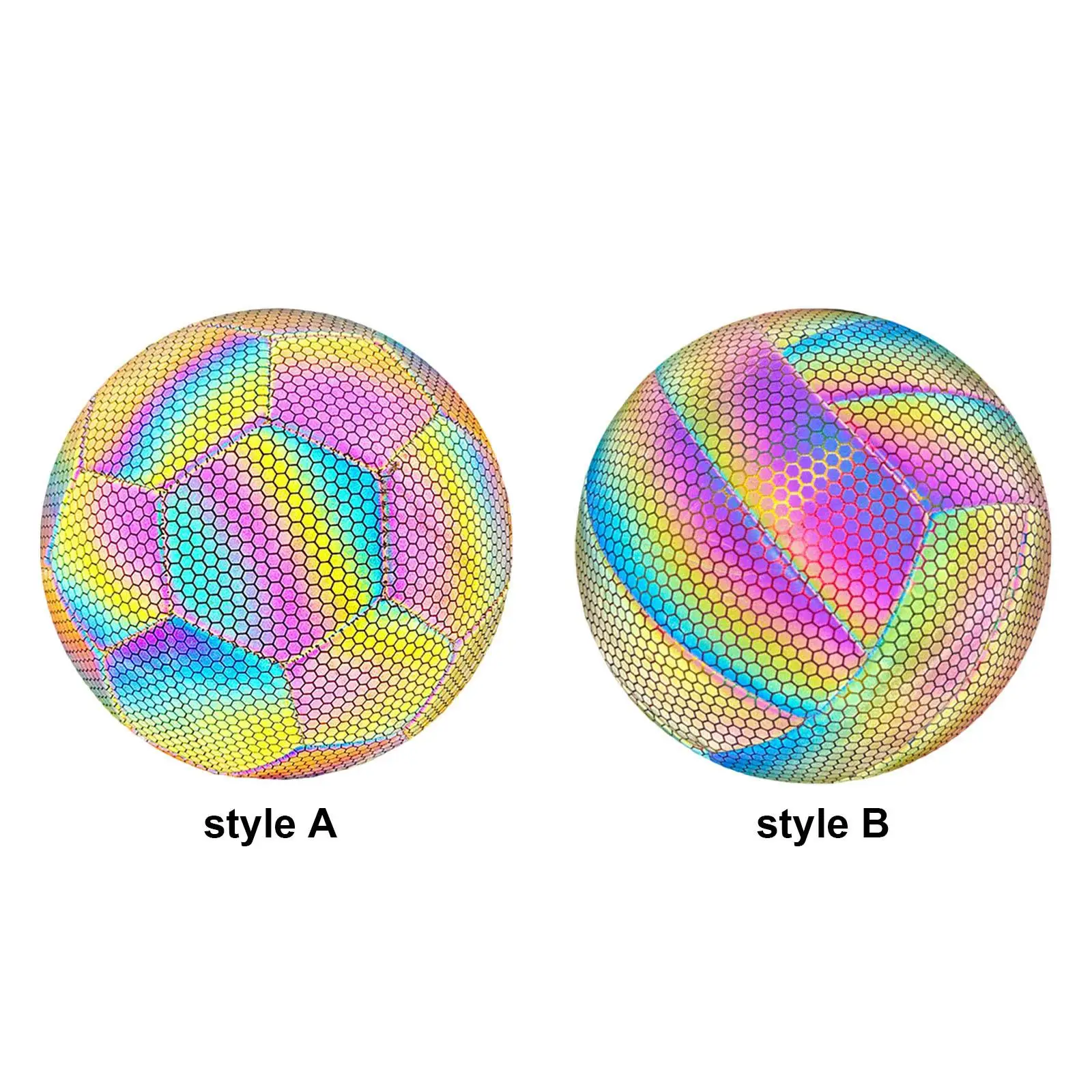 Holographic Reflective Soccer Ball Size 5 High Visibility for Night Game and Training Sessions Gift for Soccer Competition Holographic Reflective Soccer Ball Size 5 High Visibility for Night Game and Training Sessions Gift for Soccer Competition