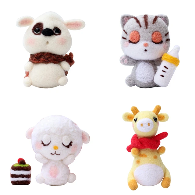 MIUSIE Cute Animal Felt Kit Non Finished DIY Felting Materials Handmade DIY  Craft Plush Doll Wool Felt Material Set - AliExpress