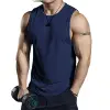 New Men's Basic Solid Color Cotton Tank Tops Sleeveless Y-Back Vest Gym Muscle Training Athletic Workout Undershirt Activewear