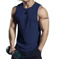 New Men's Basic Solid Color Cotton Tank Tops Sleeveless Y-Back Vest Gym Muscle Training Athletic Workout Undershirt Activewear