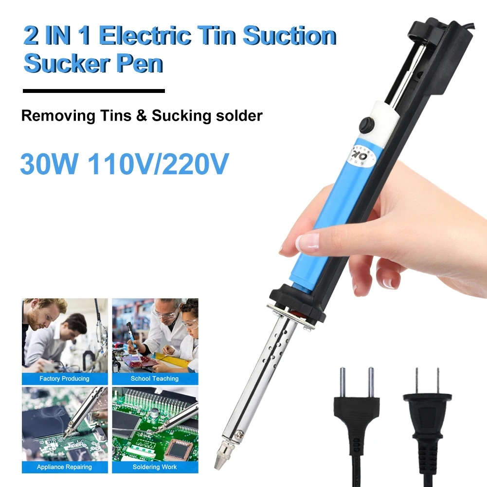 

Desoldering Machine Vacuum Pump Welding Tools AC 110V/220V Electric Tin Suction Sucker Pen Soldering Iron 30W PCB Solder Suction
