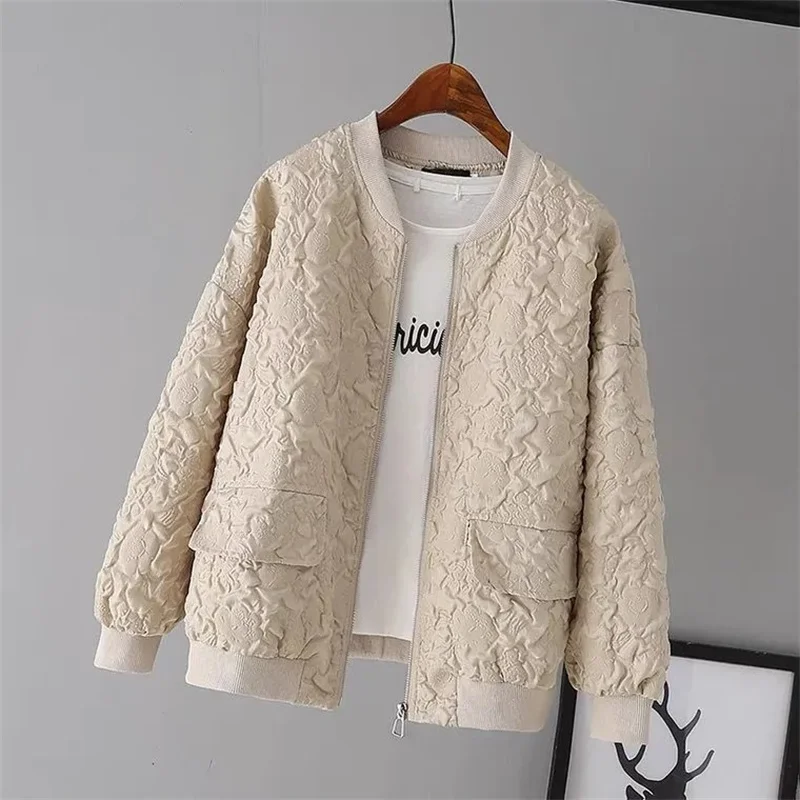Solid Color Ladies Short Baseball Jacket 2023 New Korean Spring Casual White Jacket Top Female Cardigan Zipper Jackets Fashion 4
