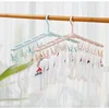 Collapsible Clothes Drying Rack Travel Shirt Socks Hangers with Clips Foldable Pants Clothes Hangers Closet Organizer 2
