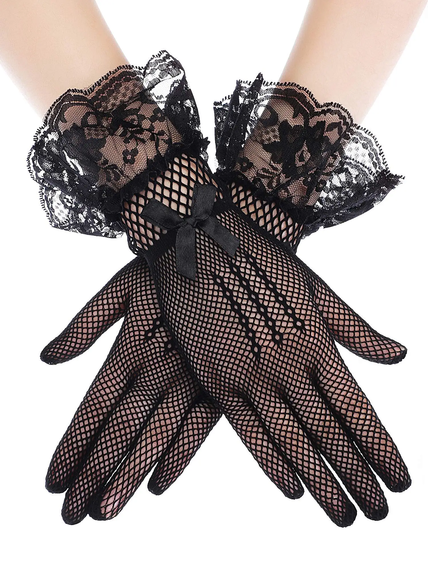 Lace Gloves Ladies Lace Gloves Elegant Short Lace Gloves Tea Party For Women Wedding Dinner 50's Parties