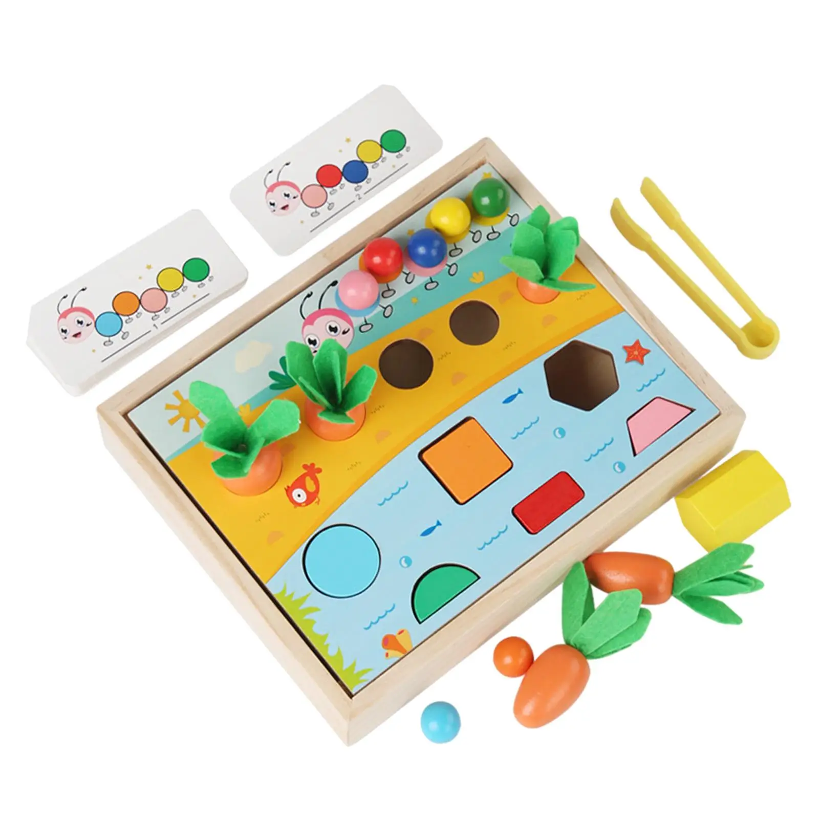 Shape Sorter Puzzle Toy Color Classification Cognitive Toy Wooden Shape Color Sorting Toy for Girls Boys Children Kids Toddlers