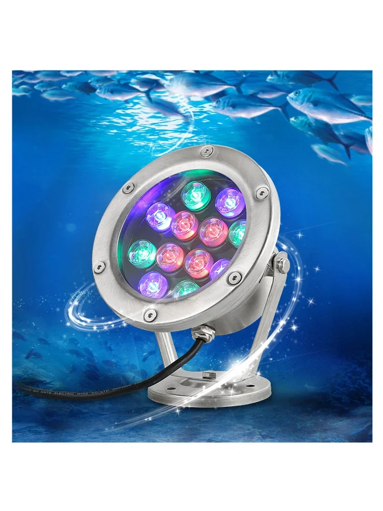 LED 수중 조명 IP68 강철 램프 본체 DC12V/24V 정원 수영장 조경 조명용 안전 전압 3W-12W 스테인레스