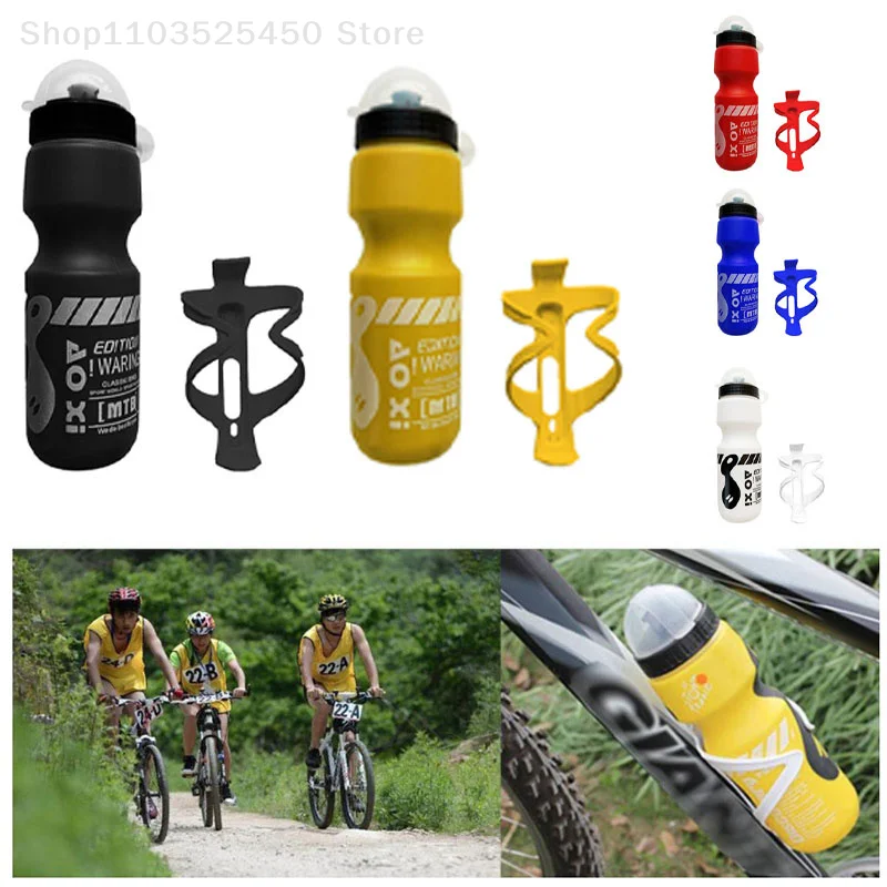 750Ml Mountain Bike Bicicletta Ciclismo Bottiglia Per Bevande D'Acqua + Portaborraccia