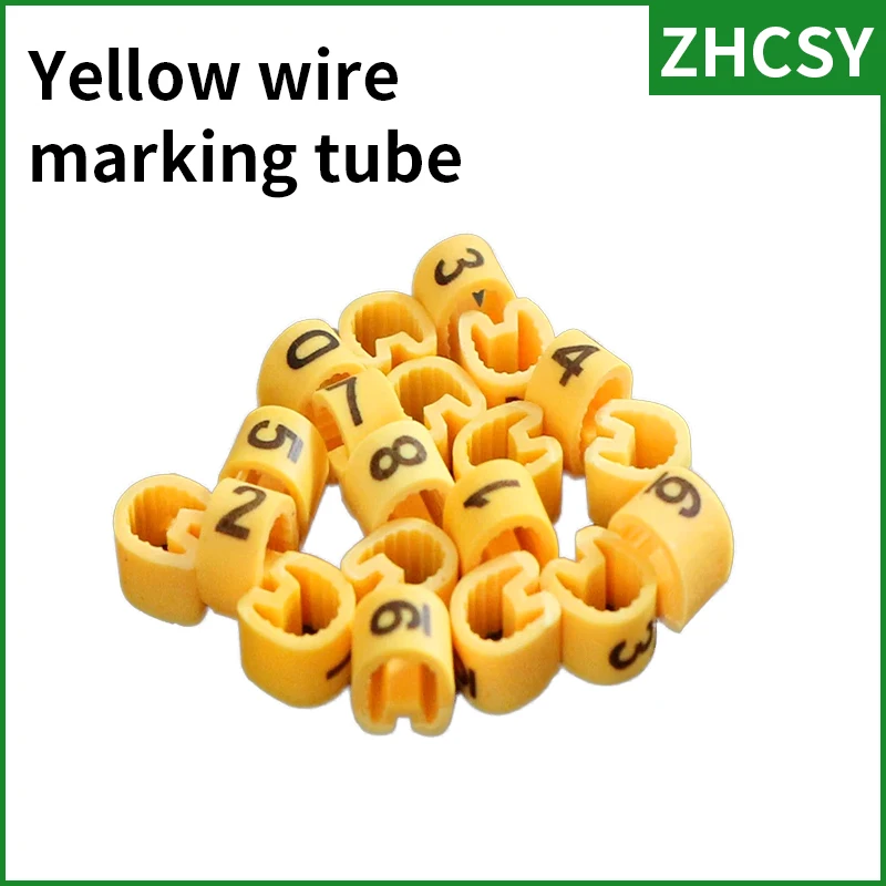Cable Marker 120/600PCS Yellow Cable Markers EC-0/1/2/3/5/8 0.5 0.75 1 1.5 2.5 4 6 8 10 12 16 25 35MM2 For Wire Diameter Tubing