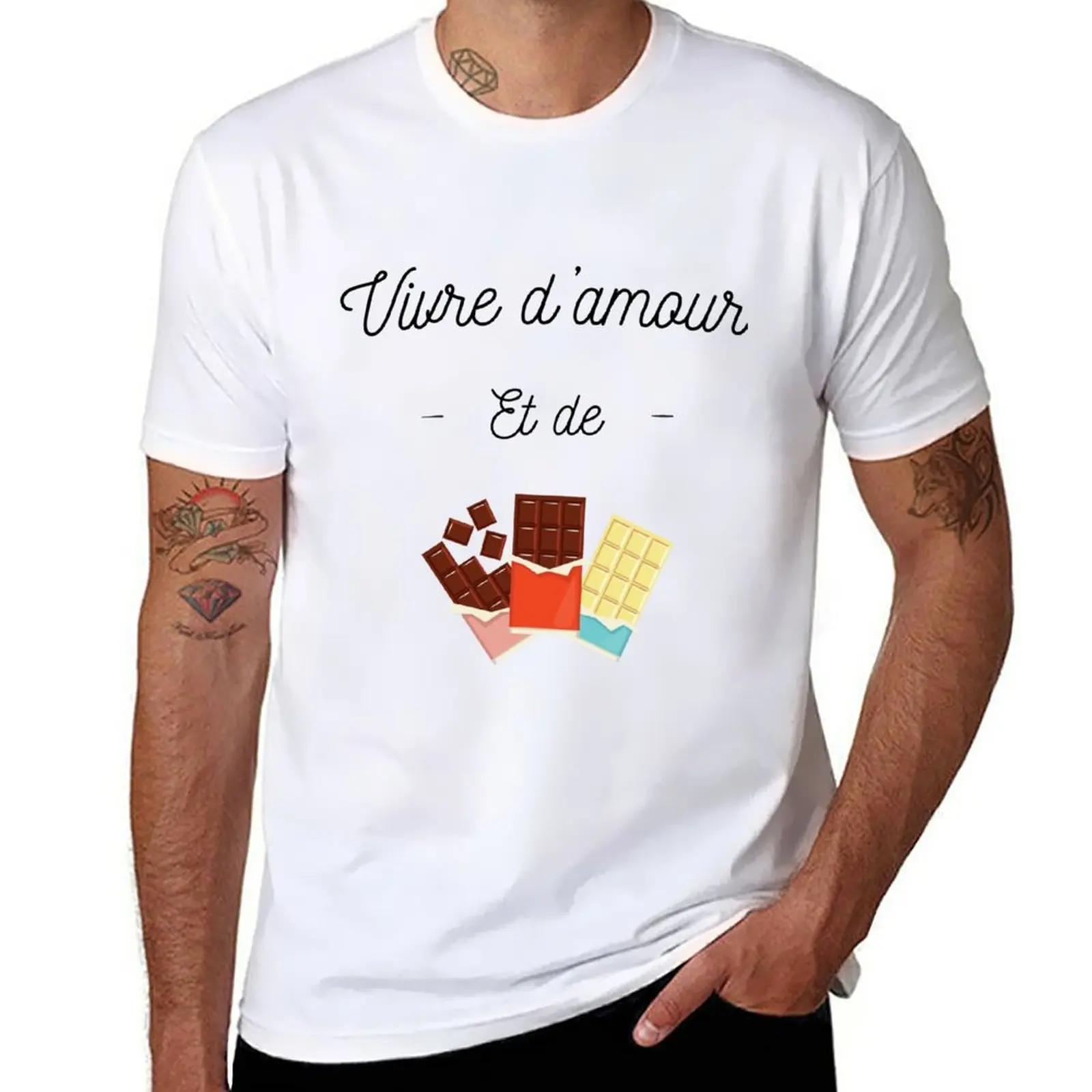 

New Live on love and chocolate T-Shirt aesthetic clothes blondie t shirt Men's t-shirts