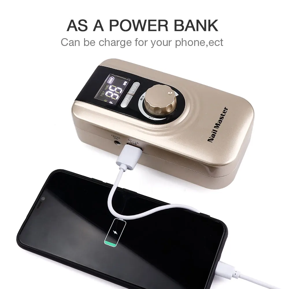 35000RPM Wireless Portable Nail Drill Machine Nail File Grinder Nails Gel Milling Cutters Manicure Polisher Nail Art Salon Tools