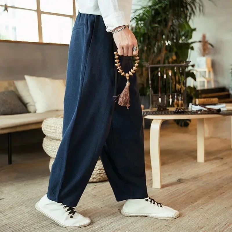 Navy blue 801 high quality linen