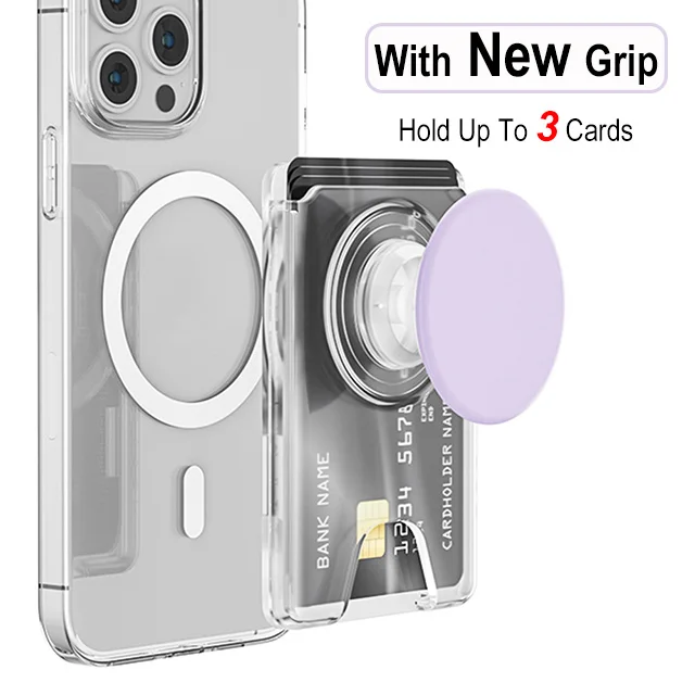 Magnetic Wallet with Expanding Grip and Card Holder