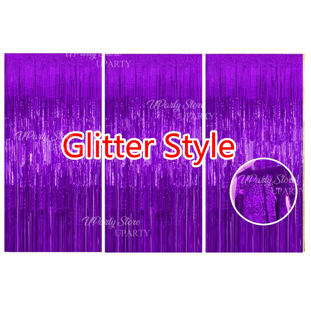 Silver Foil Fringe Curtains - Set of 3, Metallic Rose Gold Tinsel Streamers for Celebrations and Events Backdrop Decor