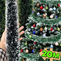 20/2m Christmas Green Cane Ribbons Garland DIY Xmas Tree Ornaments Cane Ribbon Wreath Hanging Pendents Home Party Decor Supplies