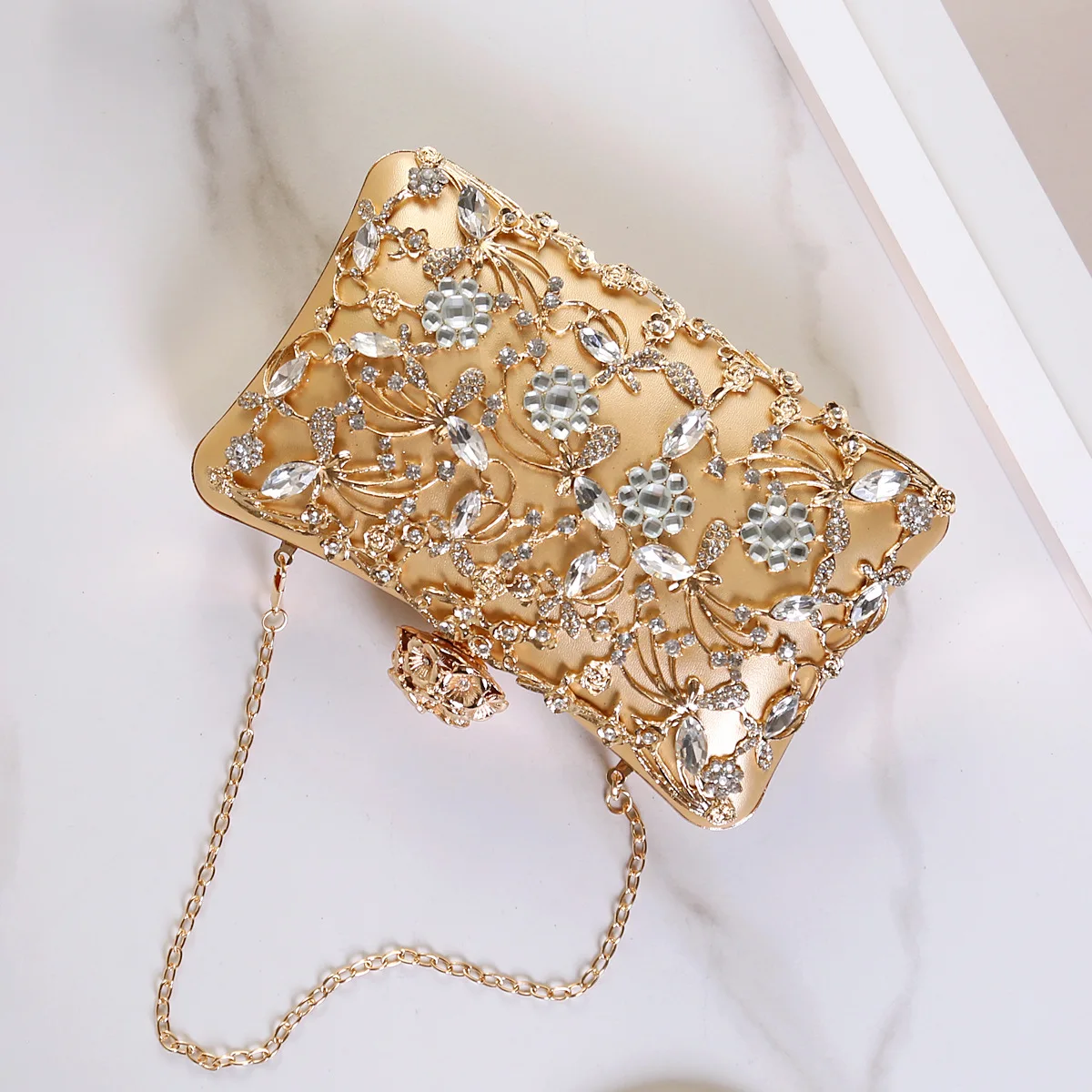 Sparkling Diamonds Banquet Bag European and American Women's Banquet Bag Handheld Versatile Dress Evening Dress Bag