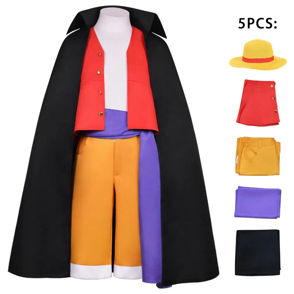 Hot Anime Monkey D Luffy Cosplay Costume Kimono Captain Of