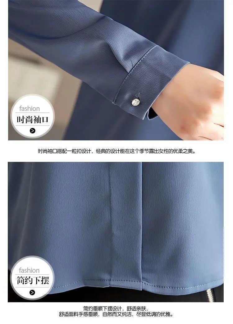 Women Clothes New Thin Spring Autumn All-match Korean Long Sleeve Shirt Tops Buttons Solid Polo Neck Blouse Trend Fashion