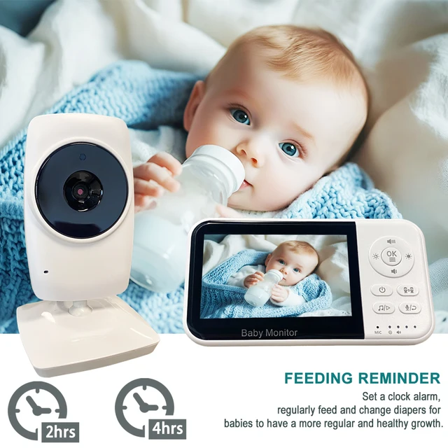 3.2'' Baby Monitor with Camera and Audio, Infrared Night Vision, Temperature Monitoring, Two-Way Talk, Lullabies, 1000ft Range 3
