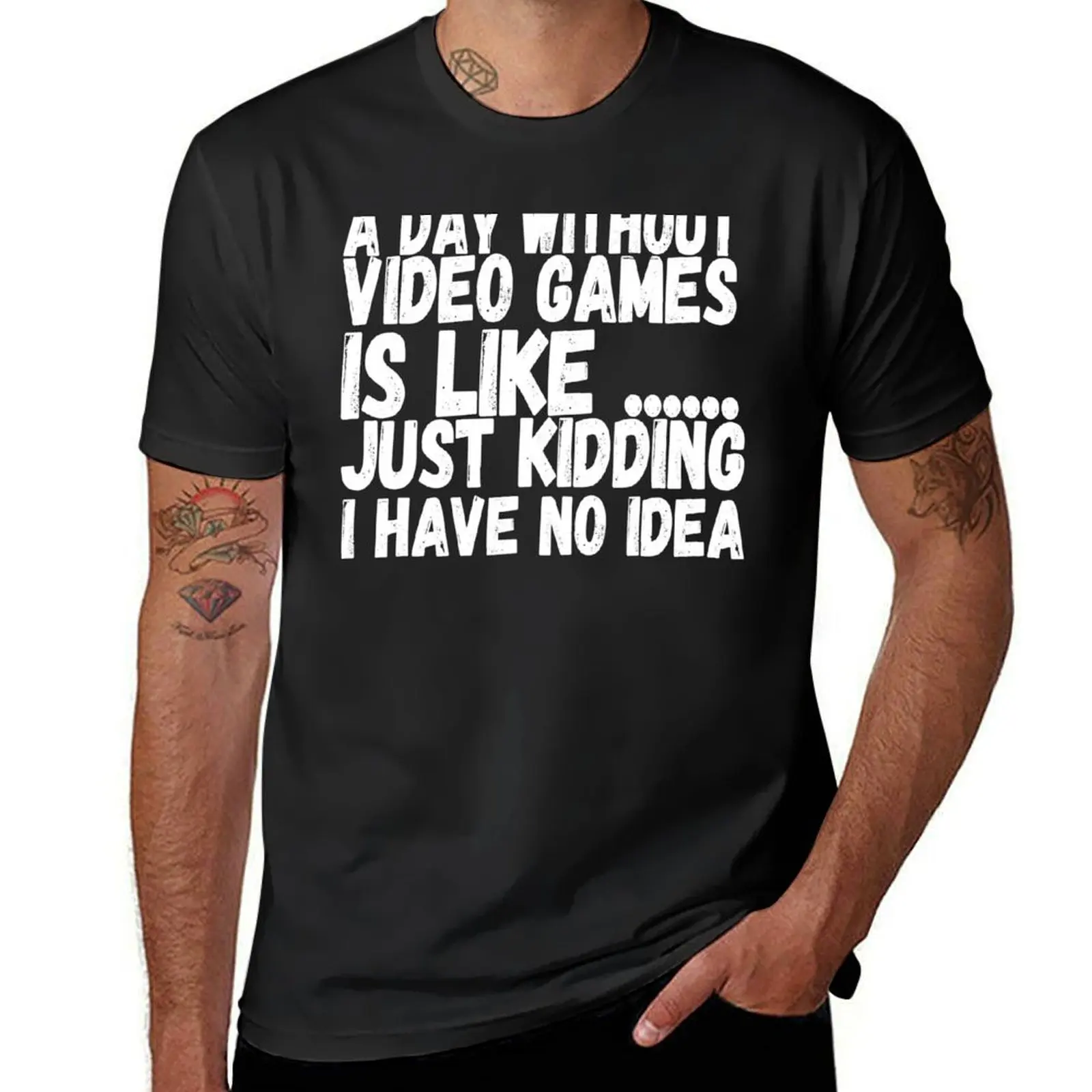 

A Day Without Video Games Is Like T-shirt sweat vintage plain t shirts men