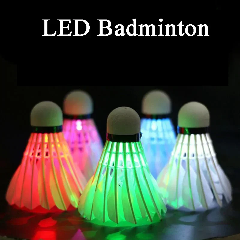 4pcs Lighting Badminton Dark Night Colorful LED Lighting Sport Badminton Light Spot Shuttlecock Accessory Red/Green/Blue/Colored badminton shuttlecock badminton ball
