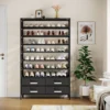 Tribesigns 10 Tier Shoe Rack Organizer with 4 Bins Drawers for Closet Entryway, 32 Pairs Vertical Shoe Racks Tall Shoe Shelf 3