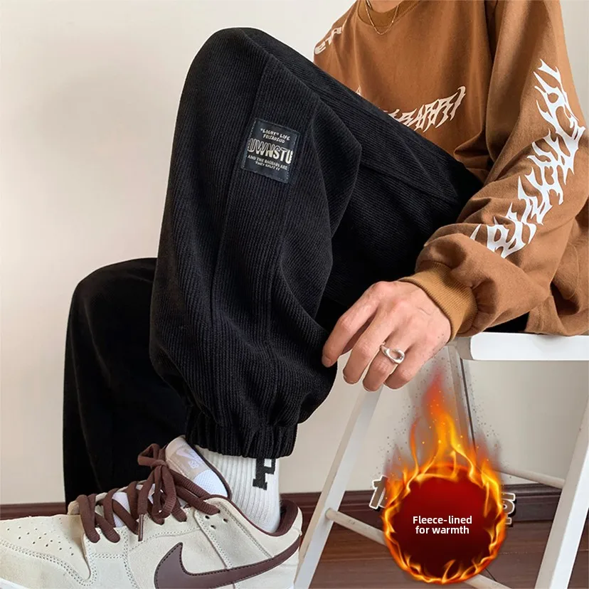 بنطلون رجالي كاجوال جديد لعام 2025 من القطيفة المض...