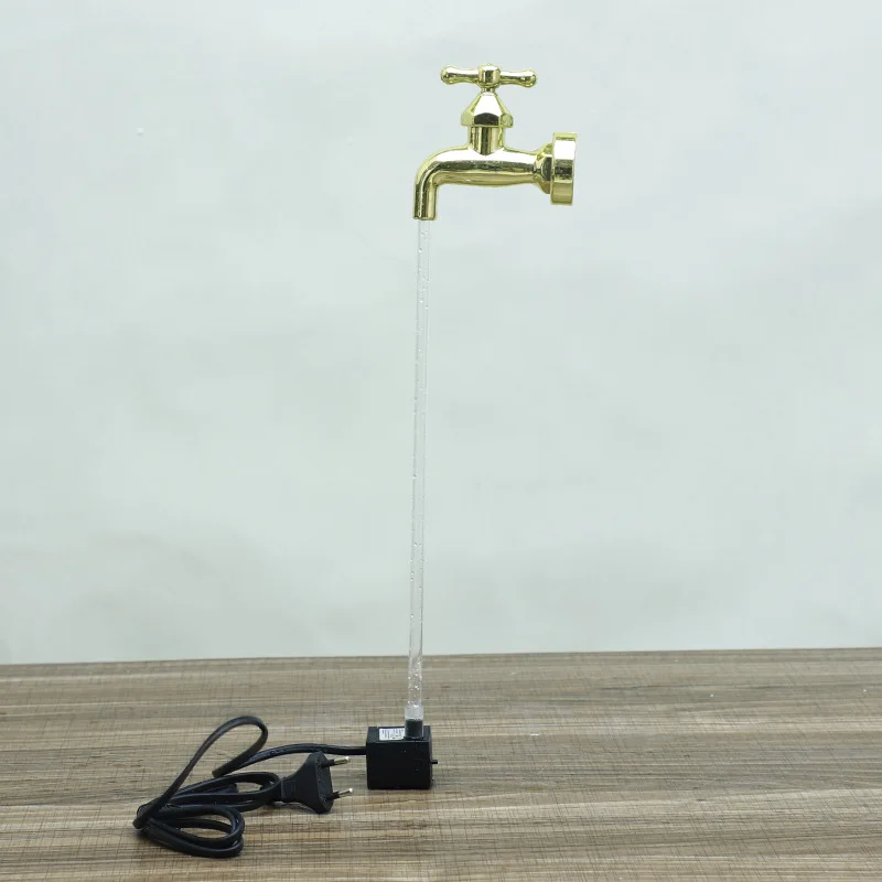 Floating Faucet Water Fountain Kits Invisible Flowing Spout Watering Can Fountain Yard Art Tap Running Lights Holiday Gift