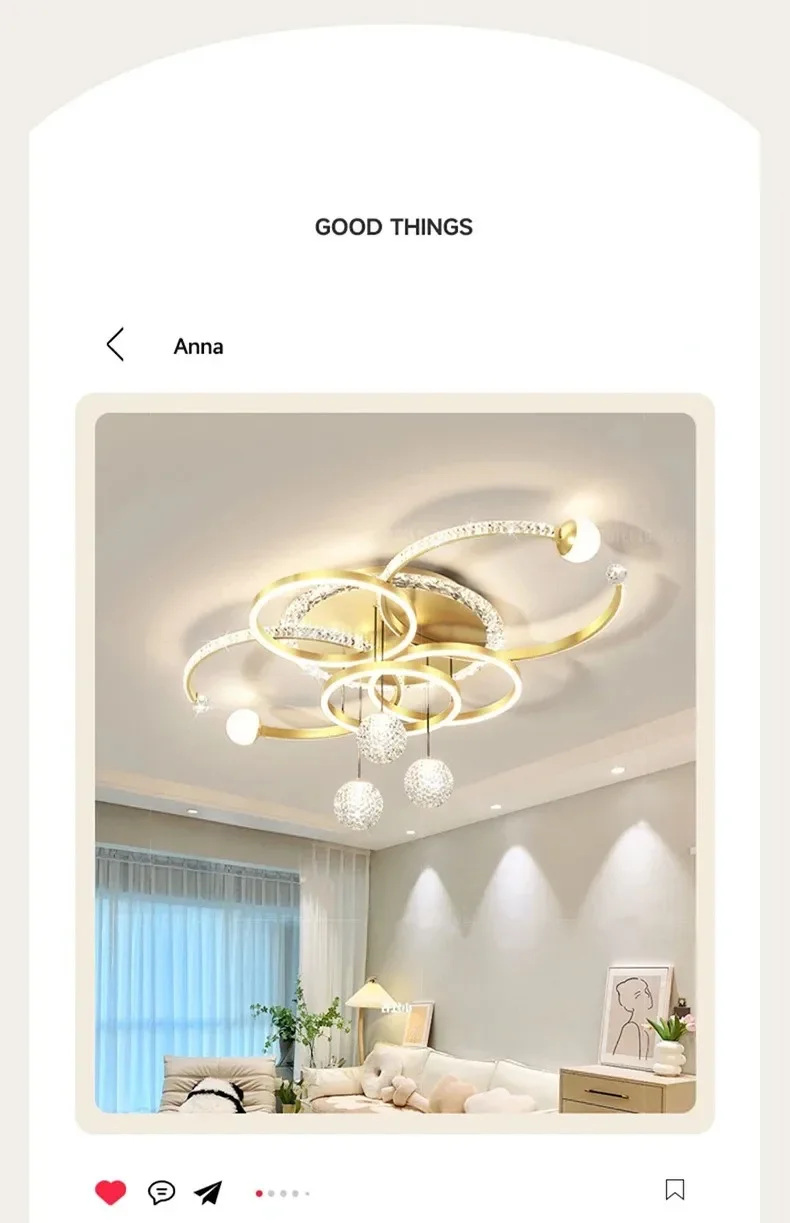 Description Picture 5 of itemNordic Circle Square Ceiling Lamp Modern Intelligent Led Chandelier For Living Room Bedroom Kitchen Pendant Light Lustre Fixture