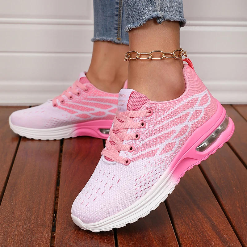 Women Running Shoes Sneaker Air Cushion Soft Sole Lightweight Mesh Tennis Sports Shoes