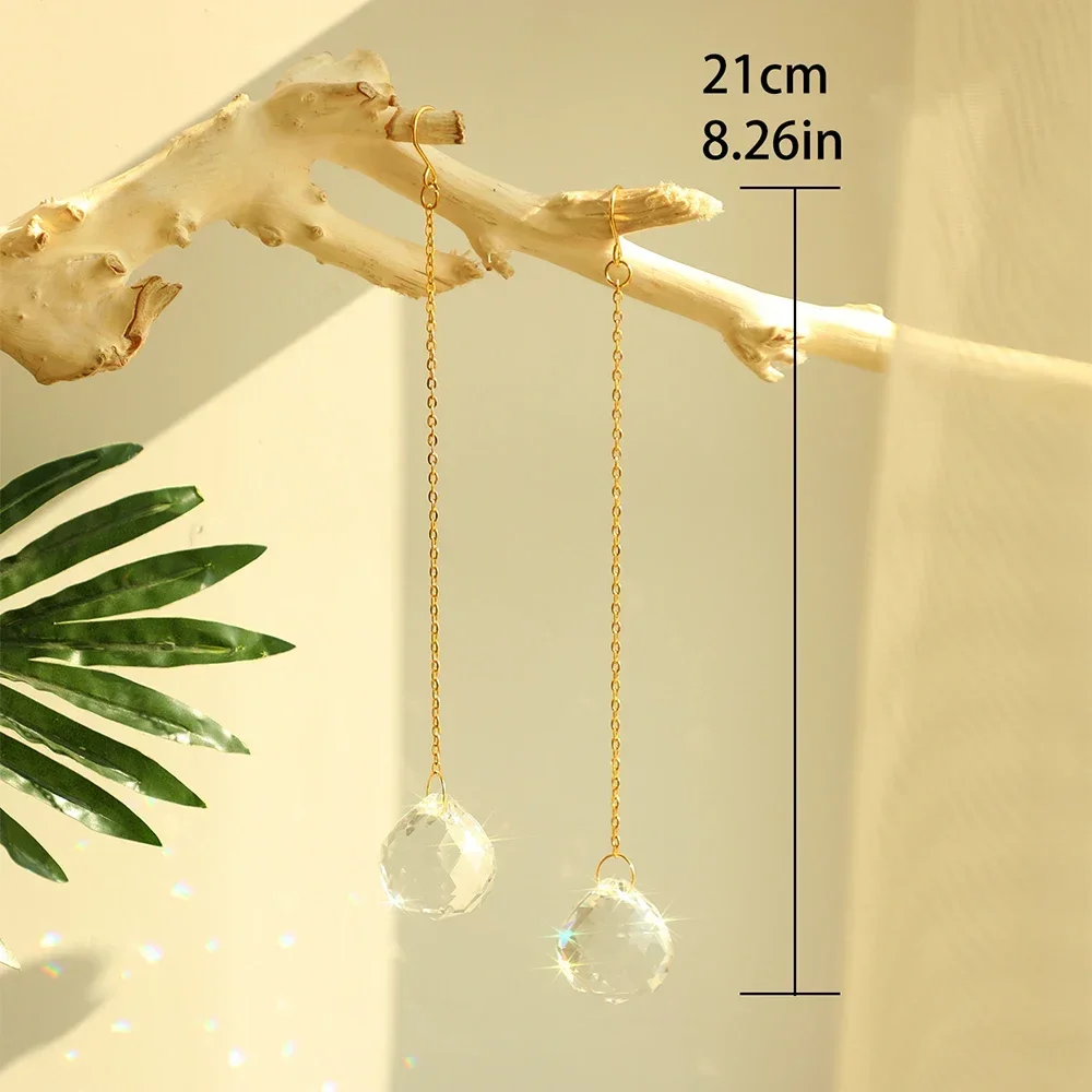 1 Pcs Stained Glass Suncatcher Crystal Ball Prism Sun Catcher Indoor Window Rainbow Maker Hanging Clear Ball Garden Outdoor Gift