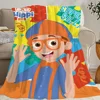 Cartoon TV B-Blippi Blanket Skin friendly comfort warm soft plush blanket suitable sofa living room office bedroom 1