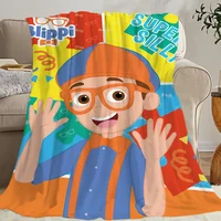 Cartoon TV B-Blippi Blanket Skin friendly comfort warm soft plush blanket suitable sofa living room office bedroom 1