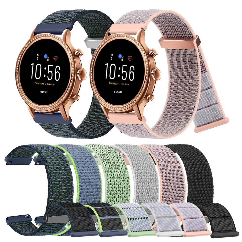 

Nylon Strap For Fossil Gen 6 44mm/Gen 5 5E 44mm/Gen5 LTE 45mm Band Bracelet For Fossil Gen 5 Carlyle Julianna Garrett Carlyle HR