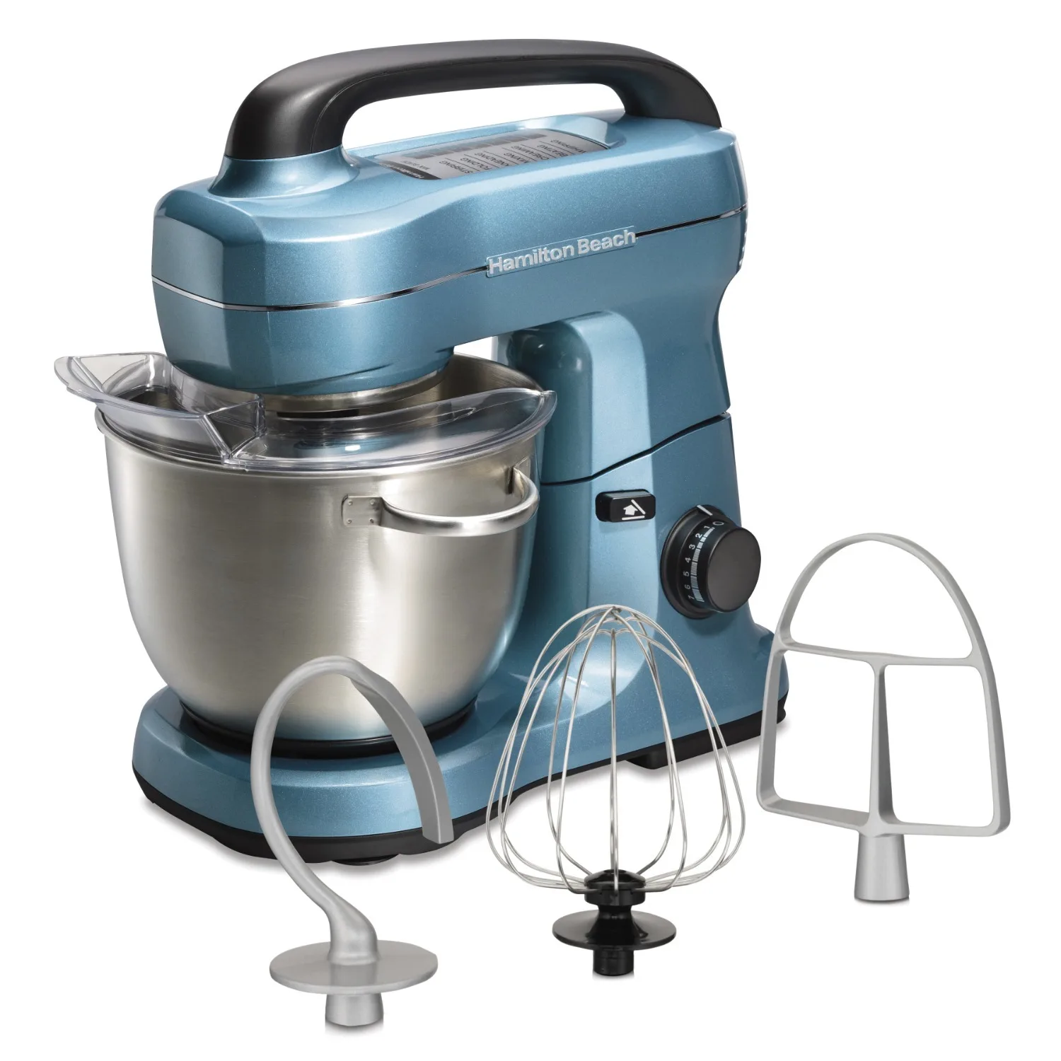 

Stand Mixer, 7 Speeds with Whisk, Dough Hook, Flat Beater Attachments, 4 Quart, Blue blenders