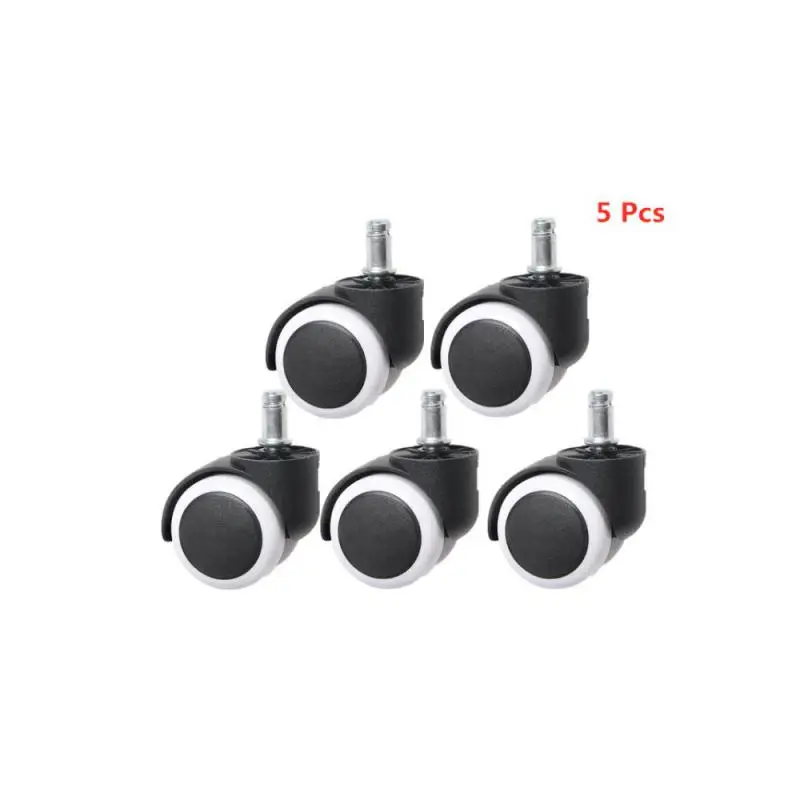 

5 Packs 10mm/11mm 2 Inch Circlip / Screw Pu Office Chair Caster Large Class Universal Wheel Silent