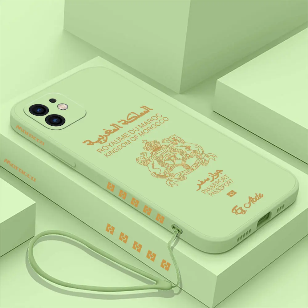 thumbnail image 1 of Funda de teléfono con pasaporte de Marruecos para Samsung Galaxy S24 S23 S22 S21 S20 Ultra FE S10 4G S9 S10E Note 20 10 9 Plus con funda con cordón, 1 of 5