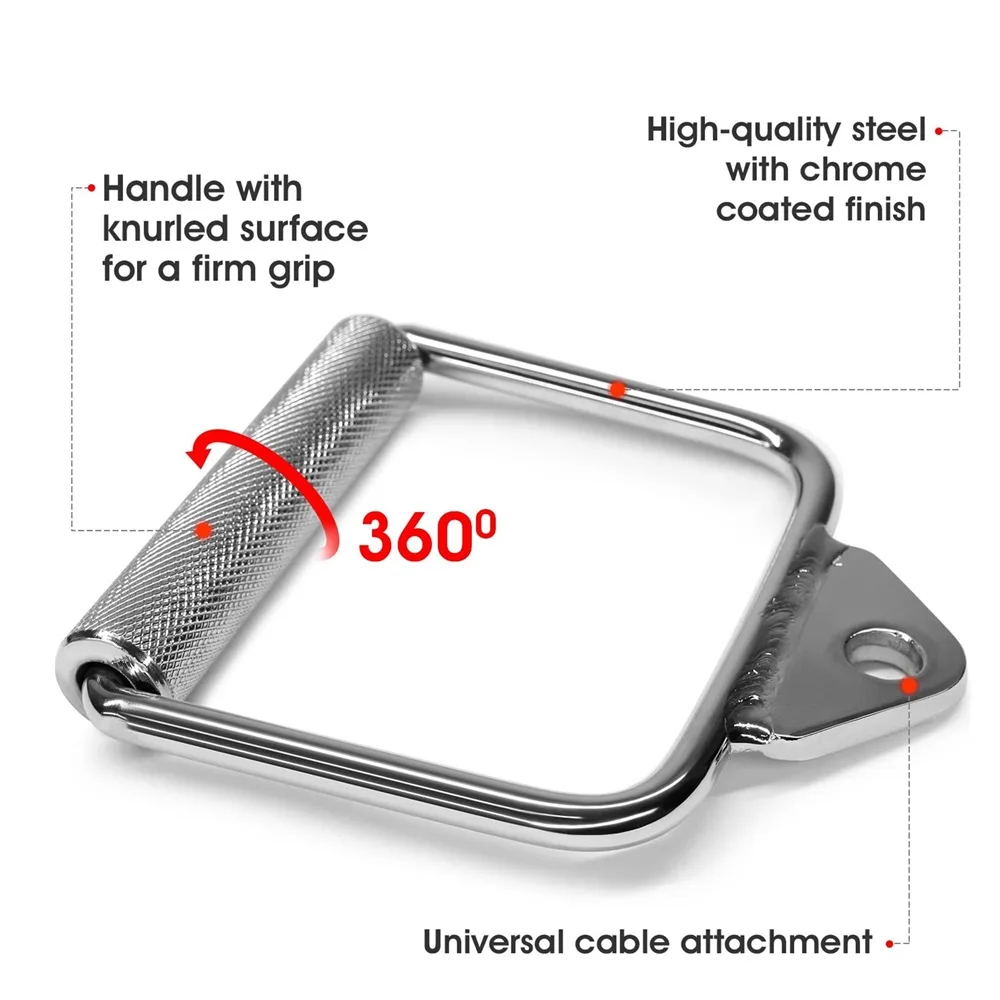 Cable Machine Handle Attachments D Handle Heavy Duty Clips LAT Pull Down Metal Grips Pulley Workouts Home Gym Equipment gym accessories,fitness workout handle
