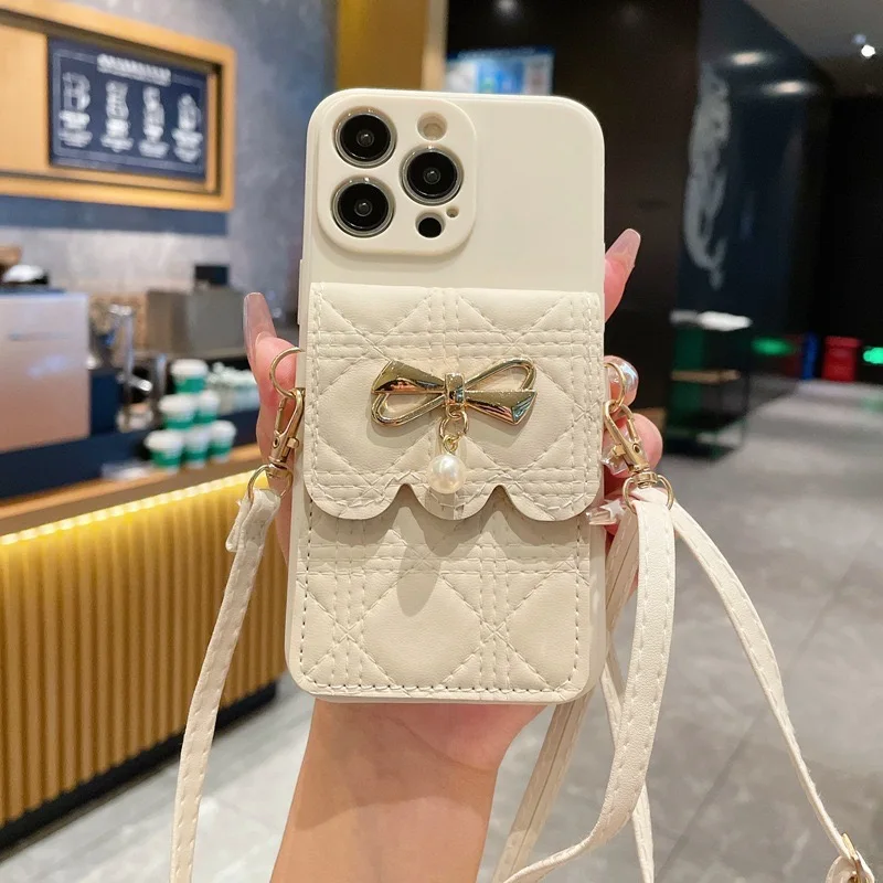 Chic Crossbody Lanyard Leather Strap Wallet Bag Case