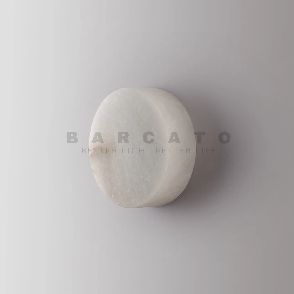 Natural Marble Wall Lamp Nordic Minimalist Luxury Wall Art Kitchen Bedroom Dining Living Room Home Decor Round LED Lights