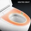 Heated Seat Smart Toilet, One Piece Toilet, Automatic Flush Tankless Toilet Without Bidet, Foot Sensor Flush, Blue Night Light 6