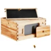 SucceBuy Bee Hive Deep Box Starter Kit 100% Beeswax Coated Natural Cedar Wood Langstroth Beehive Kit Transparent Acrylic