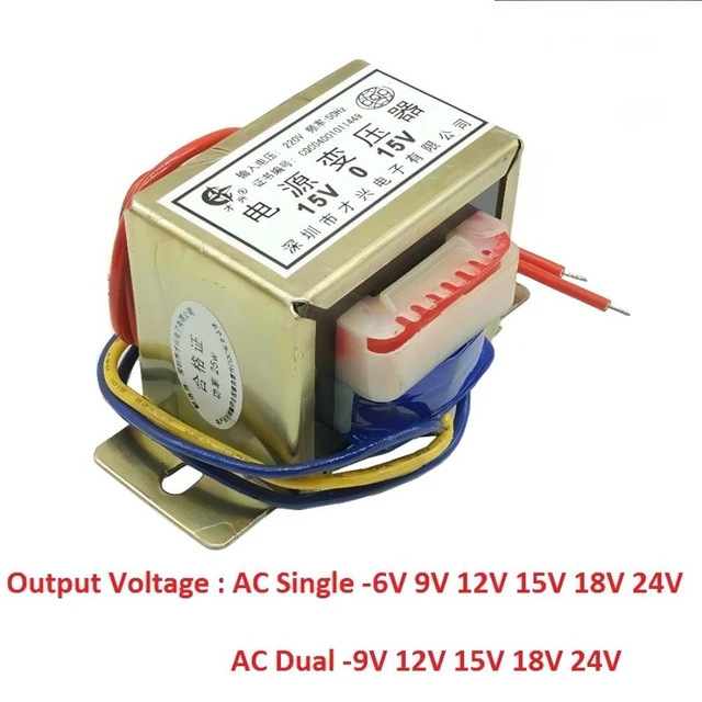 Input 220V 50Hz AC Power Transformer 8W Single/Dual Output 6V/9V/12V/15V/18V/24V