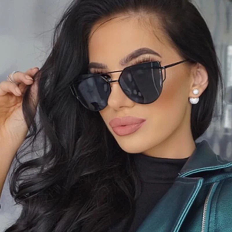 

Sexy Retro Cat Eye Sunglasses Women Brand Designer Metal Luxury Sun Glasses Female Black Vintage Fashion Ladies Oculos De Sol