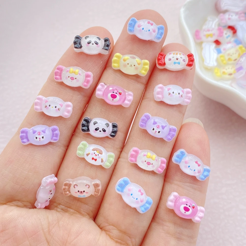 Resin Jewelry Accessories resin jewelry accessories resin embellishments resin nail art crafts candy resin ornaments cartoon animal nail art crafts cartoon animals nail art accessories 50Pcs New Cute Mini Resin cartoon colorful candies Flatback Ornament Jewelry Making Manicure Hairwear Accessories
