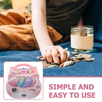 Unicorn Piggy Bank Cartoon Metal Coin Cute Money Box Girls for Kids Children's 2